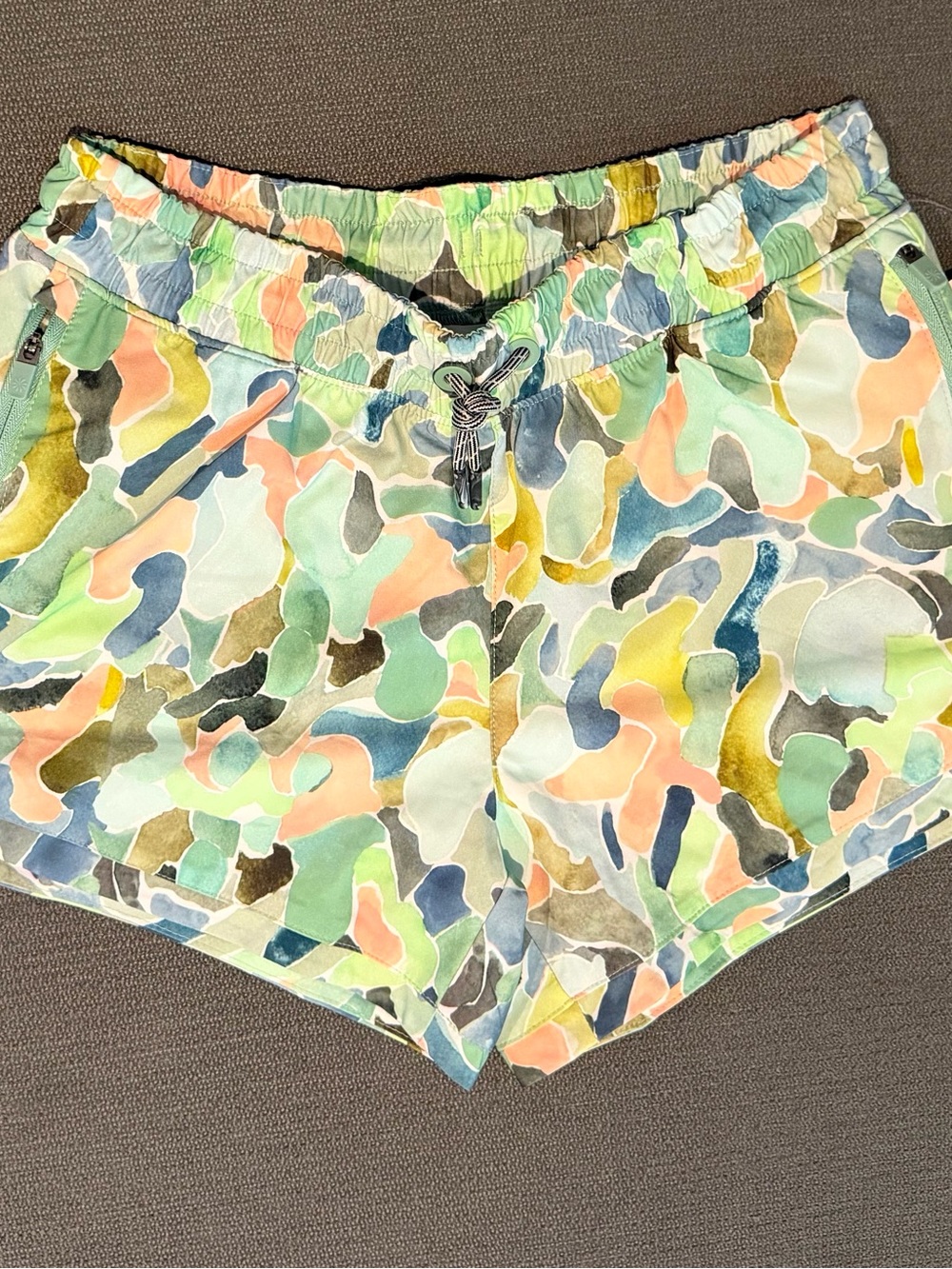 Athleta Pastel Multi Camouflage Athletic Shorts